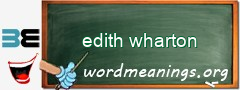 WordMeaning blackboard for edith wharton